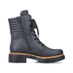 Pazifikblaue Rieker Damen Biker Boots 72600-14 mit Schnürung und Reißverschluss. Schuh Innenseite