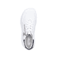 Weiße vegane Rieker Damen Schnürschuhe 45215-80, Barfußschuhe mit Reißverschluss. Schuh von oben.