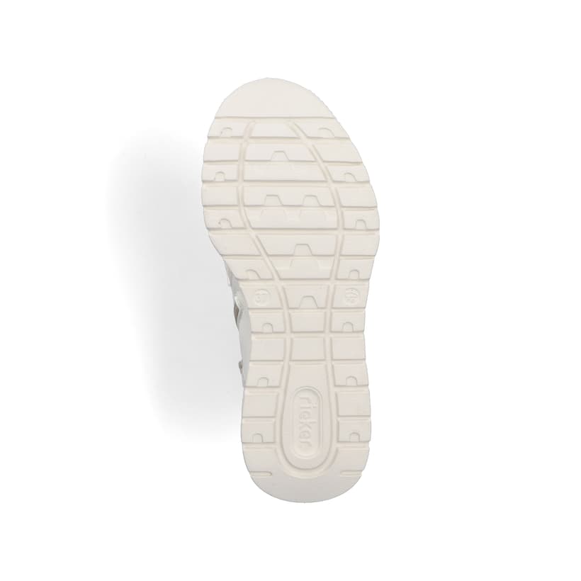 Weiße Rieker Damen Schnürstiefel M6010-80 mit flexibler und ultra leichter Sohle. Schuh Laufsohle.
