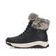 Schwarze Rieker Damen Schnürstiefel W0063-00 mit wasserabweisender TEX-Membran. Schuh Außenseite.
