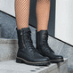 Schwarze Rieker Damen Schnürstiefel Y9151-00 getragen
