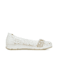 Weiße Rieker Ballerinas L3062-80 mit Schmuckelementen. Schuh Innenseite.