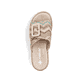 Mehrfarbige Rieker Damen Pantoletten 69253-91 mit trendigen Schnalle. Schuh von oben.