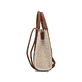Sac à main Rieker H1013-60 beige avec aspect raphia et fermeture éclair. Ouvert.