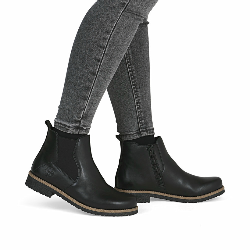 Fabelhafte Rieker Boots Schwarz Damen Bild