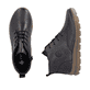 Dunkelbraune Rieker Damen Schnürstiefel Z0022-25 aus Glattleder. Schuh von oben, liegend.