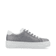 Silberne Rieker Damen Sneaker Low N49W1-91 mit einer Schnürung. Schuh Innenseite.