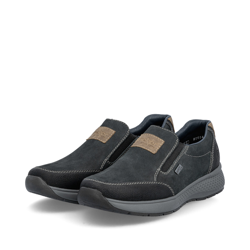 Blaugraue Rieker Herren Sneaker Low B7613-14 mit einer schockabsorbierenden Sohle. Schuh Innenseite
