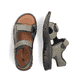 Grüne Rieker Herren Trekkingsandalen 26761-54 mit einem Klettverschluss. Schuh von oben, liegend.