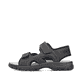 Schwarze Rieker Herren Trekkingsandalen 25053-00 mit einem Klettverschluss. Schuh Außenseite.