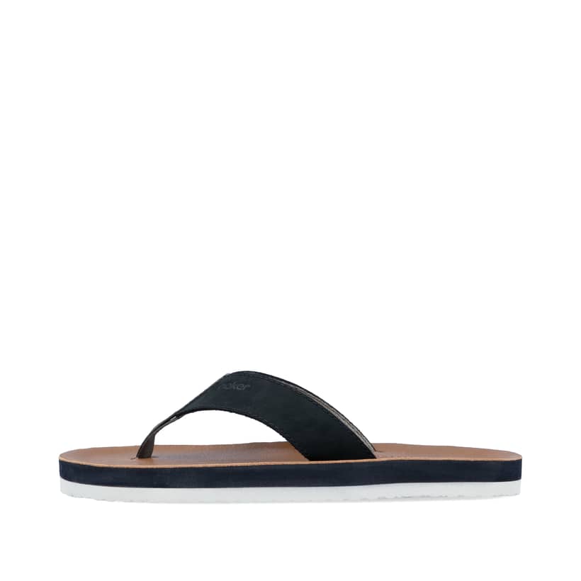 Blaue Rieker Herren Zehentrenner 20152-14 mit der Komfortweite G. Schuh Außenseite.