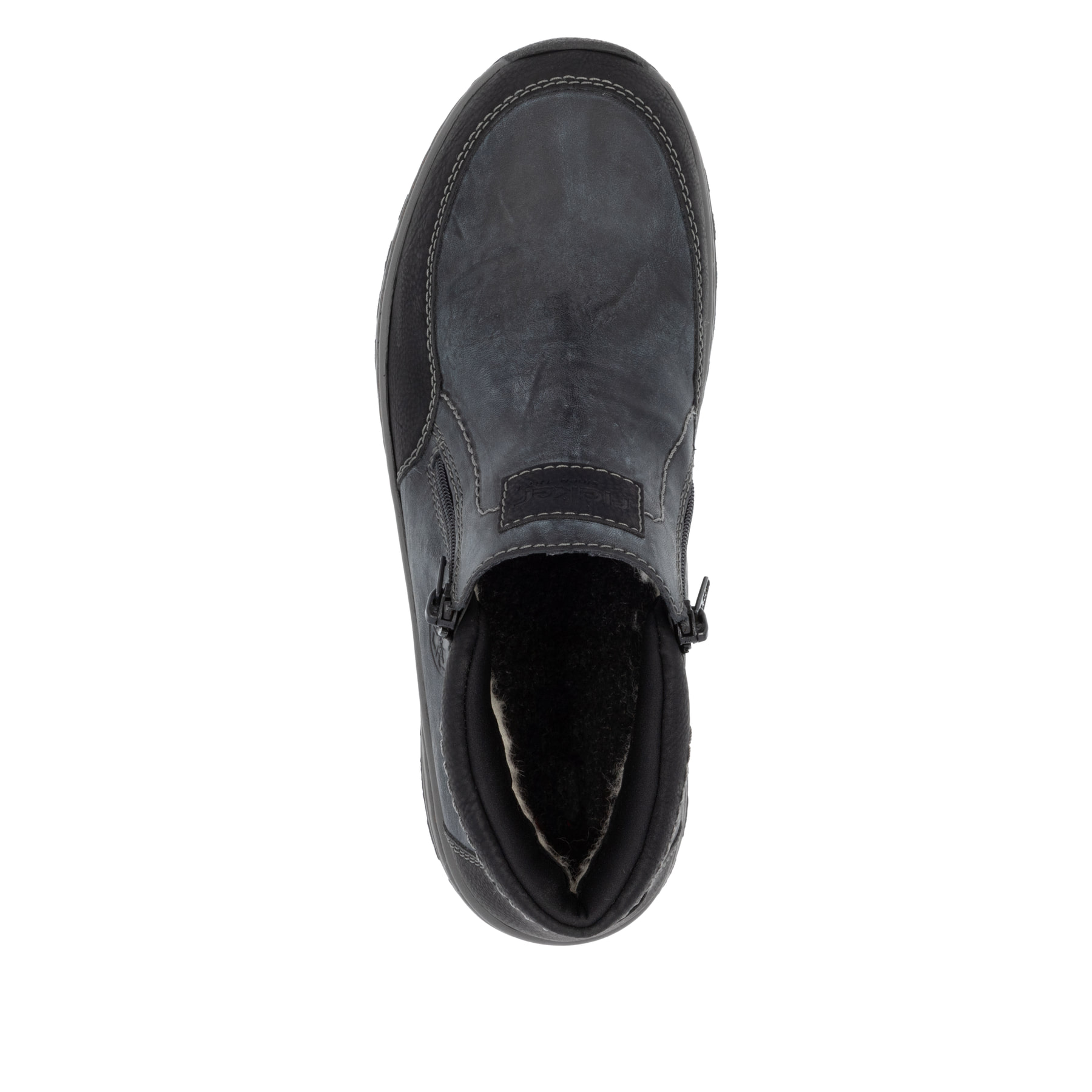 Asphaltgraue Rieker Herren Slipper 03352-45 mit einer schockabsorbierenden Sohle. Schuh Laufsohle