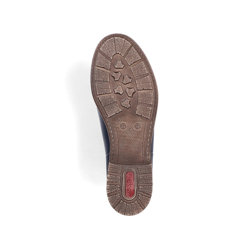 Dunkelblaue Rieker Damen Chelsea Boots 79450-14 mit einem Gummizug. Schuh Laufsohle.