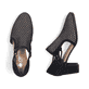 Escarpins Rieker noirs pour femme 41052-00 avec bande élastique. Chaussure vue de dessus, couchée.