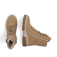 
Kamelbraune Rieker Damen Schnürstiefel X8621-20 mit Schnürung und Reißverschluss. Schuhpaar von oben.