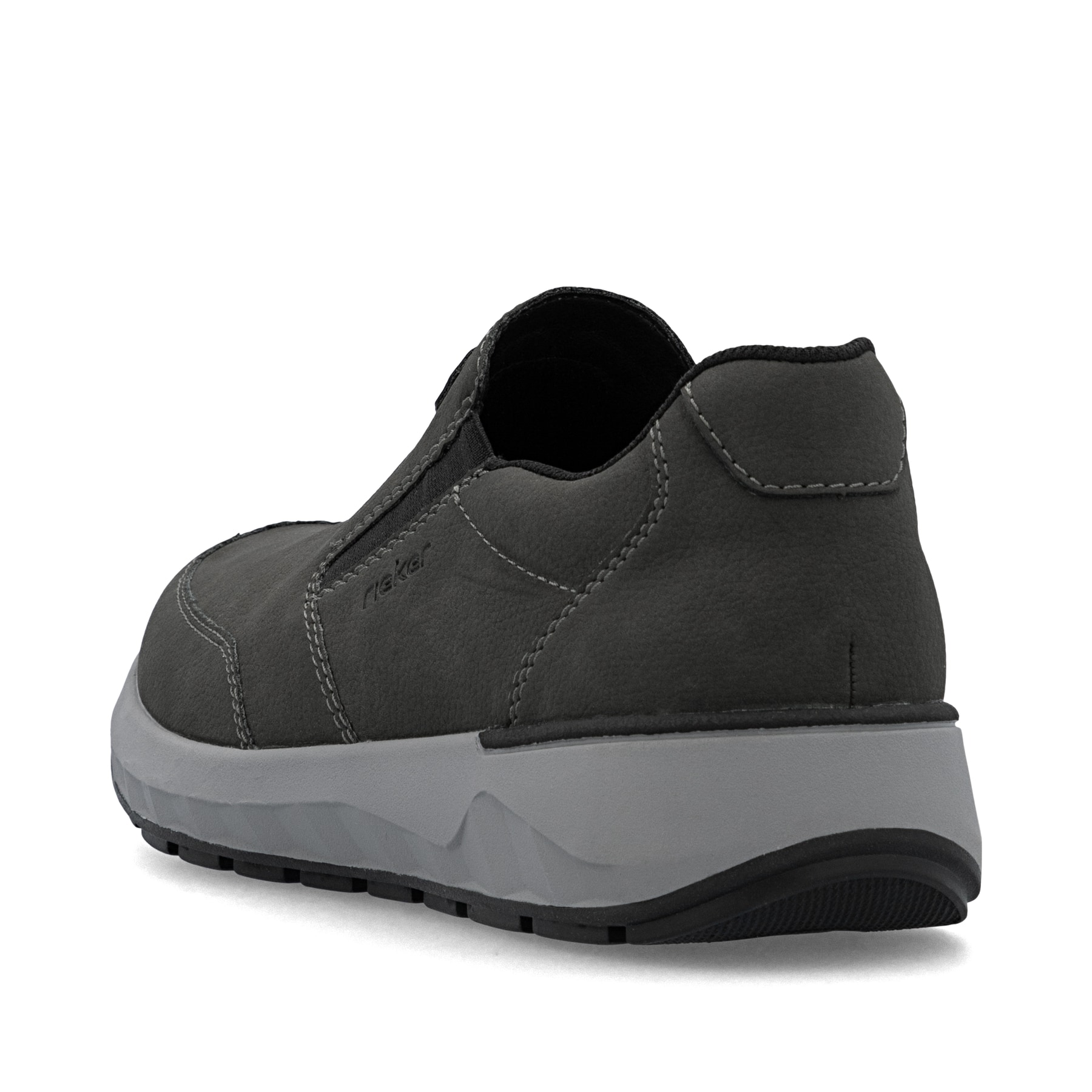 Mocassins Rieker gris pour homme 11550-45 avec bande élastique. Chaussure vue de dessus.