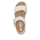 Beige Rieker Keilsandaletten 62760-60 mit trendigen Schnalle. Schuh von oben.