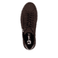 Dunkelbraune Rieker Damen Sneaker Low M7701-25 aus Rauleder mit Reißverschluss. Schuh von oben.