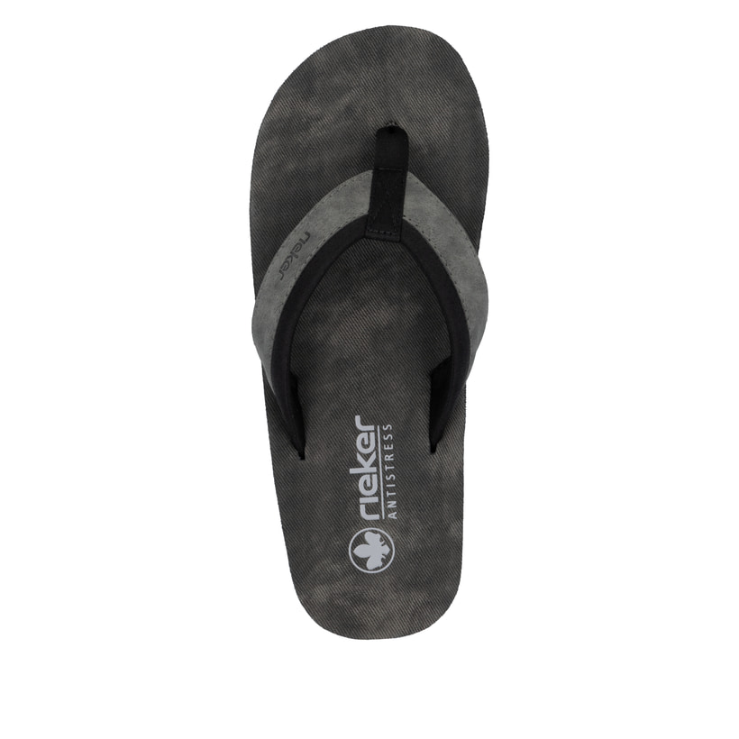 Graue Rieker Herren Zehentrenner 20151-45 mit der Komfortweite G. Schuh von oben.