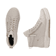 Cremefarbene Rieker Damen Sneaker High W0164-60 aus Glattleder. Schuh von oben, liegend.