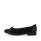 Schwarze Rieker Ballerinas 45358-00 mit dekorativer Schleife. Schuh Außenseite.