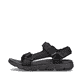 Schwarze waschbare Rieker Herren Trekkingsandalen 20802-01 mit flexibler Sohle. Schuh Außenseite.