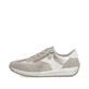 Beigeweiße Rieker Damen Schnürschuhe N1103-90 mit metallischem Finish. Schuh Außenseite.