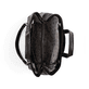 Rieker Shopper H1610-00 in Schwarz mit goldener verflochtener Kette, Reißverschluss und Innenfach. Geöffnet.