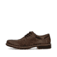 
Nougatbraune Rieker Herren Schnürschuhe 13200-24 mit Schnürung sowie einer Profilsohle. Schuh Außenseite