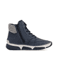 Dunkelblaue Rieker Damen Schnürstiefel 45955-15 mit Strick-Kragen. Schuh Innenseite.