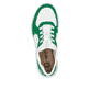 Grüne vegane Rieker Damen Sneaker Low M6068-52 mit einem Gummizug. Schuh von oben.