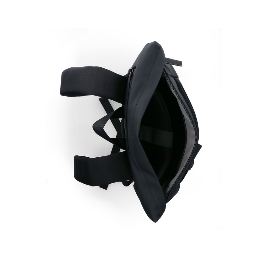 Rieker Rucksack H5101-00 in Schwarz aus Textil. Geöffnet.