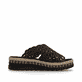 Dunkelbraune Rieker Damen Pantoletten V7992-24 mit Strasssteinen. Schuh Innenseite.
