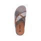 Graue Rieker Herren Pantoletten 21695-45 mit Komfortweite G sowie leichter Sohle. Schuh von oben.