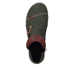 Grüne Rieker Damen Kurzstiefel 72581-54 mit bunten Details sowie Reißverschluss. Schuh von oben.