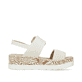 Beige vegane Rieker Keilsandaletten V3950-61 mit trendigen Schnalle. Schuh Innenseite.