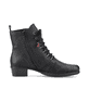 Tiefschwarze Rieker Damen Stiefeletten Y0700-01 mit Schnürung und Reißverschluss. Schuh Innenseite
