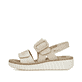 Beige Rieker Keilsandaletten 69260-60 mit trendigen Schnalle. Schuh Außenseite.