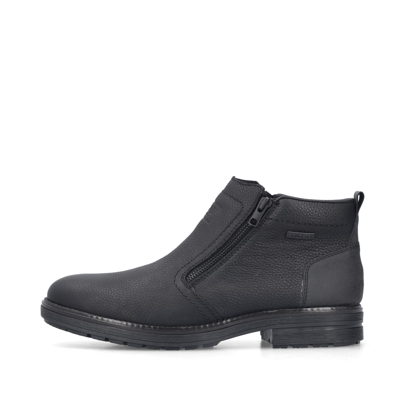 Schwarze Rieker Herren Kurzstiefel 33452-00 aus Glattleder. Schuh Außenseite.