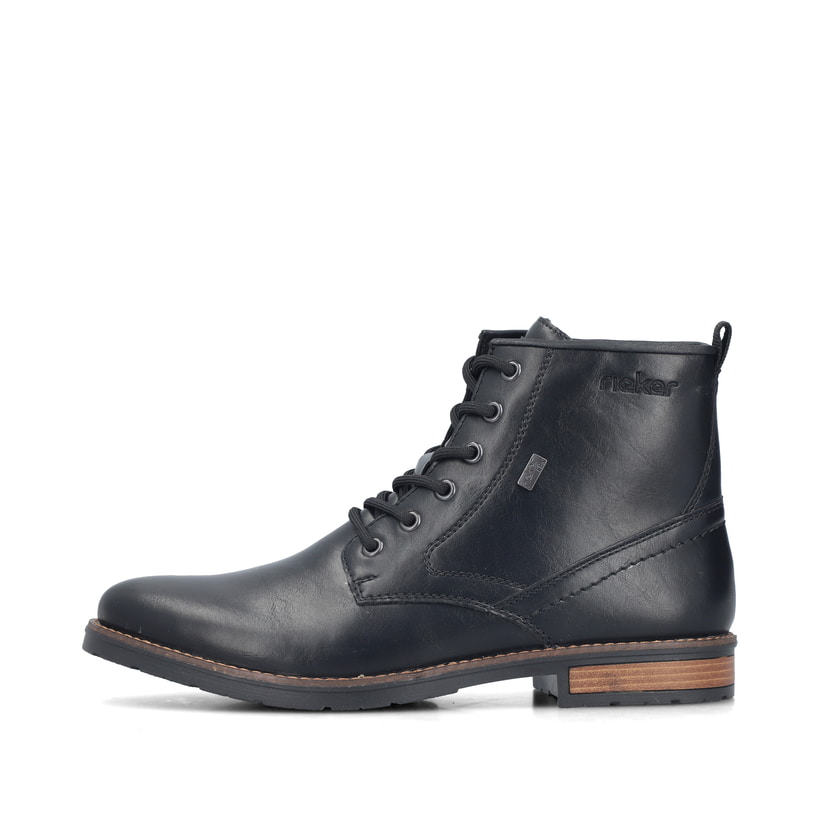 Schwarze Rieker Herren Schnürstiefel 14631-00 mit wasserabweisender TEX-Membran. Schuh Außenseite.