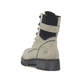 
Graugrüne Rieker Damen Biker Boots Y2431-52 mit Schnürung und Reißverschluss. Schuh von hinten