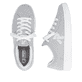 Graue waschbare Rieker Damen Sneaker Low W1904-40 mit einer Schnürung. Schuh von oben, liegend.