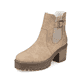 
Braunbeige Rieker Damen Chelsea Boots Y8554-60 mit einer Profilsohle mit Blockabsatz. Schuh seitlich schräg