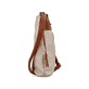 Rieker Umhängetasche H1519-62 in Beige-Braun mit zwei septerat verschließbaren Hauptfächer und zwei kleinen Innenfächern. Rechtsseitig.