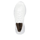 Weiße Rieker Damen Schnürschuhe 54020-80 mit einer herausnehmbaren Einlegesohle. Schuh von oben.