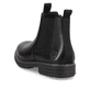 Stahlschwarze Rieker Herren Chelsea Boots 33180-00 mit einem Reißverschluss. Schuh von hinten.