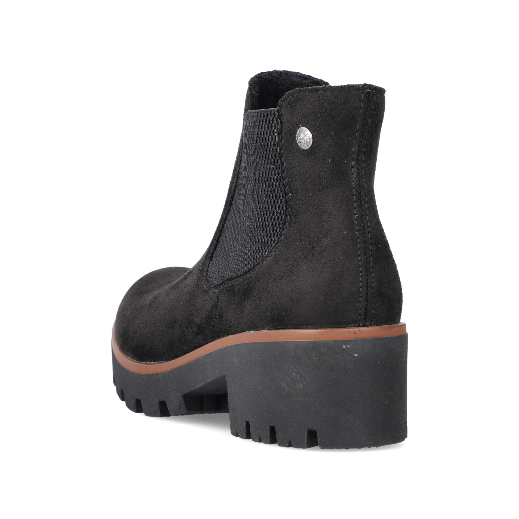 Chelsea Boots Rieker noires pour femme 79265-00 avec bande élastique. Chaussure vue de dessus.