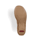 Grüne Rieker Damen Pantoletten 60881-52 mit einem Klettverschluss. Schuh Laufsohle.