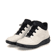Bottines Rieker beiges pour femmes Z0065-60 avec fermeture éclair. Chaussures inclinées sur le côté.