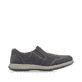Schwarze Rieker Herren Slipper 17363-00 mit einem Gummizug sowie Extraweite H. Schuh Innenseite.